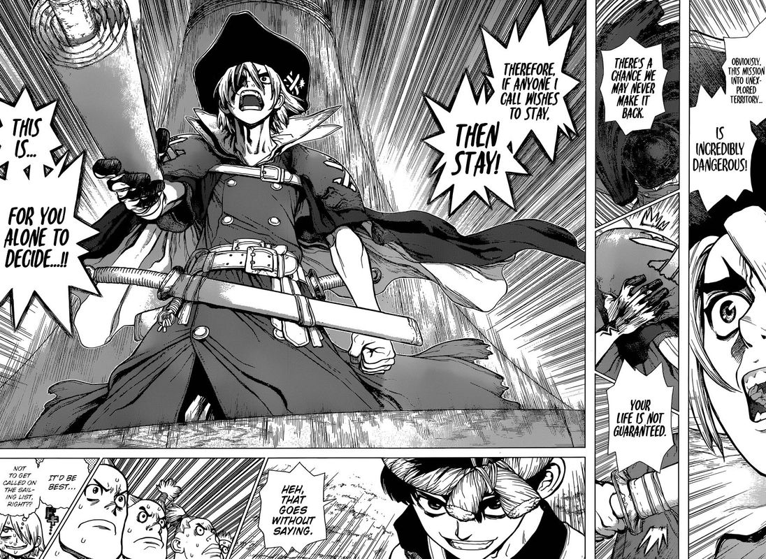 Dr. Stone Manga Chapter 100 page 4 - Origin of the 100 Tales scene