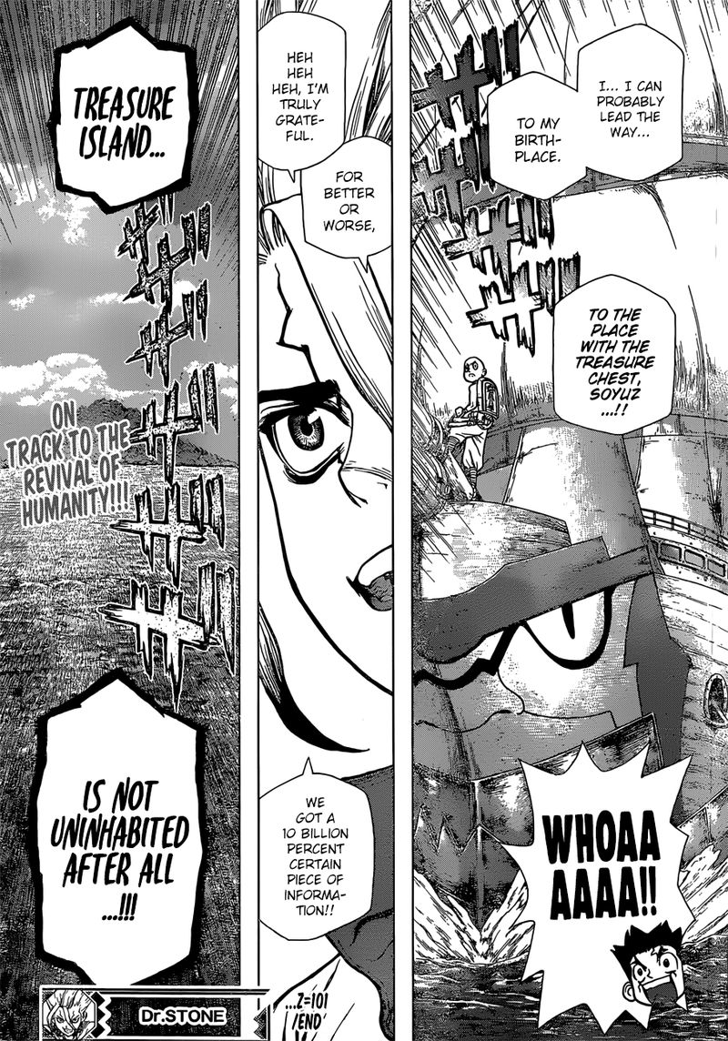 Dr. Stone Manga Chapter 101 page 16 - Treasure Chest scene