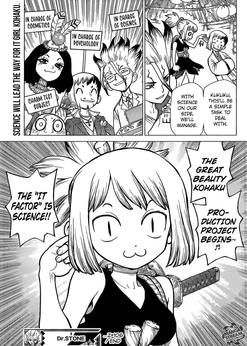 Dr. Stone Manga Chapter 106 page 18 - The Secret of Petrification scene