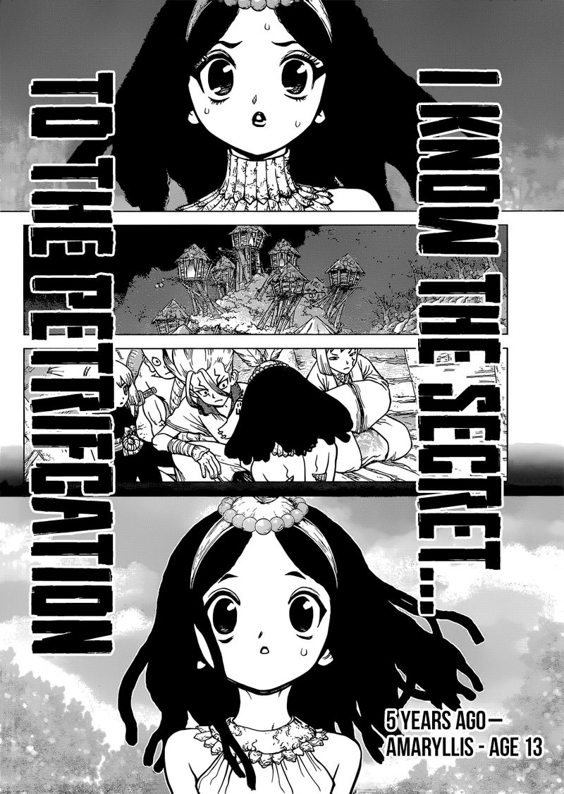 Dr. Stone Manga Chapter 106 page 2 - The Secret of Petrification scene