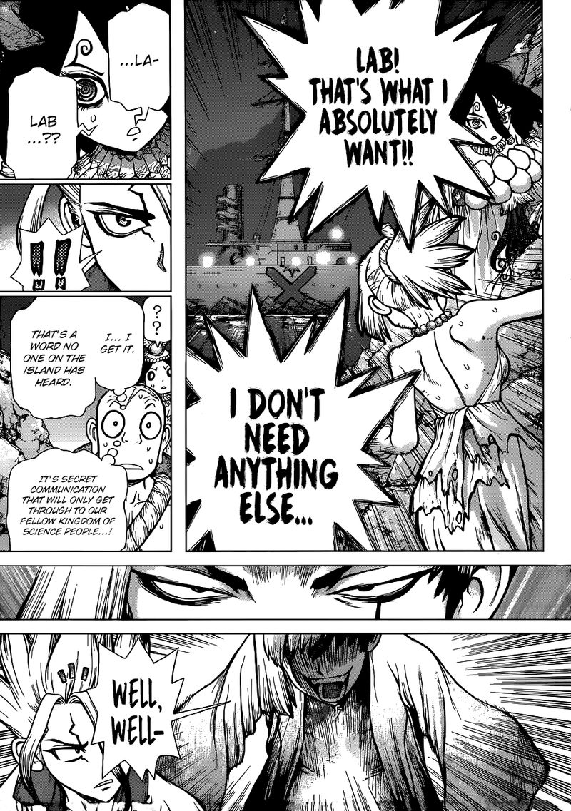 Dr. Stone Manga Chapter 107 page 15 - Ace in the Hole on the Ship of Science scene