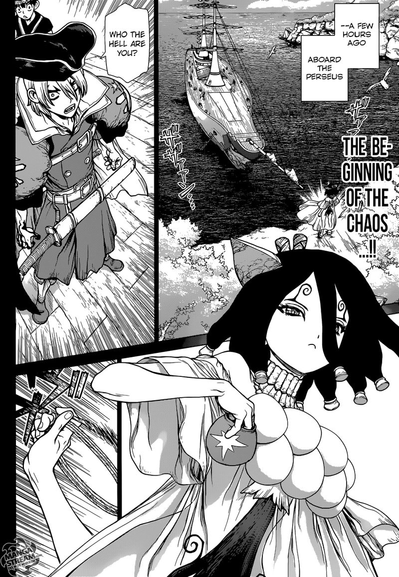 Dr. Stone Manga Chapter 108 page 2 - Double Ace in the Hole scene