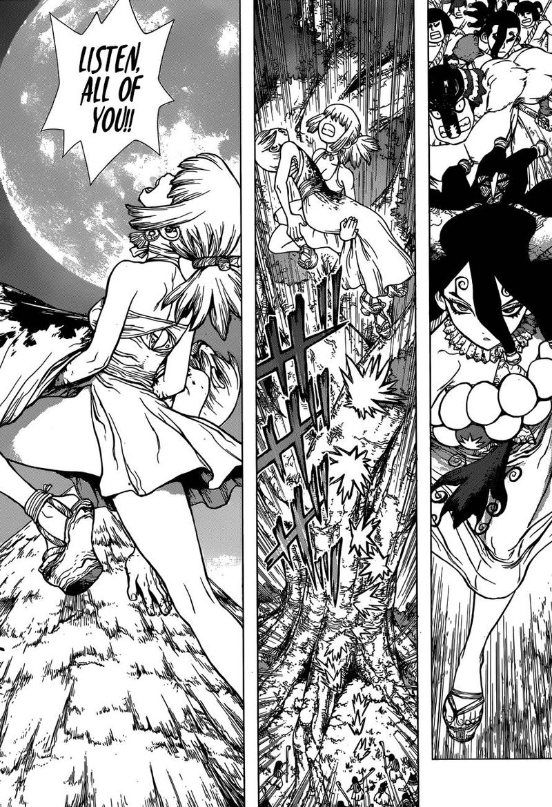 Dr. Stone Manga Chapter 121 page 12 - Medusa's True Face scene