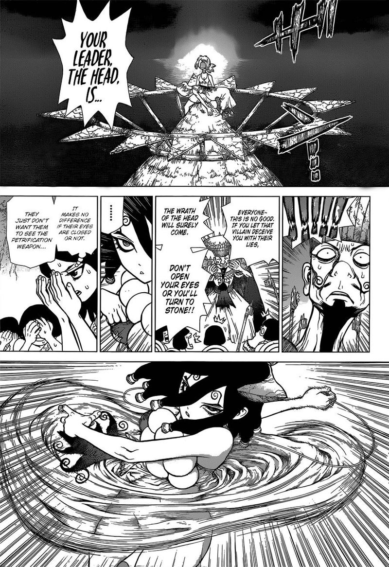 Dr. Stone Manga Chapter 121 page 13 - Medusa's True Face scene