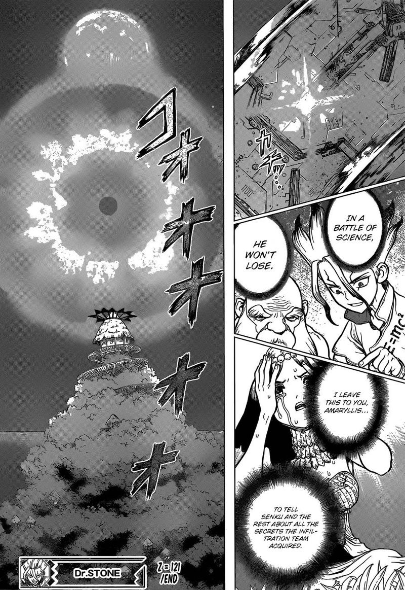 Dr. Stone Manga Chapter 121 page 17 - Medusa's True Face scene