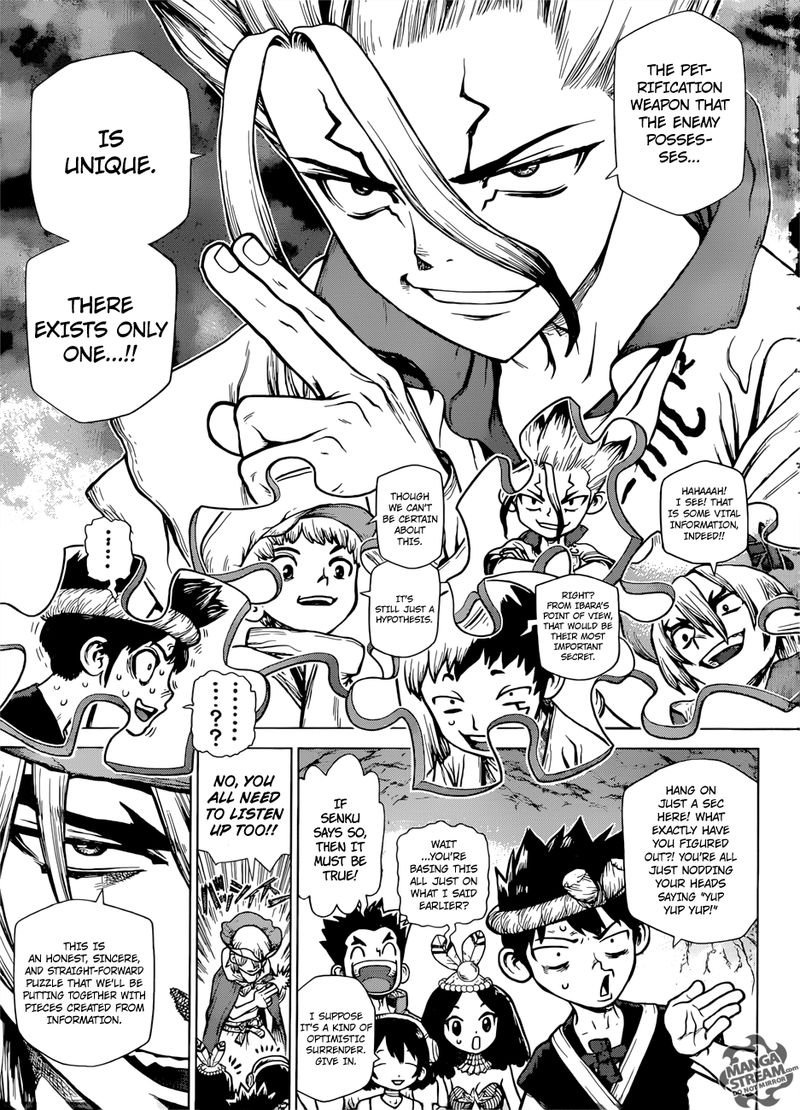 Dr. Stone Manga Chapter 122 page 9 - Brain-Battle Puzzle Pieces scene