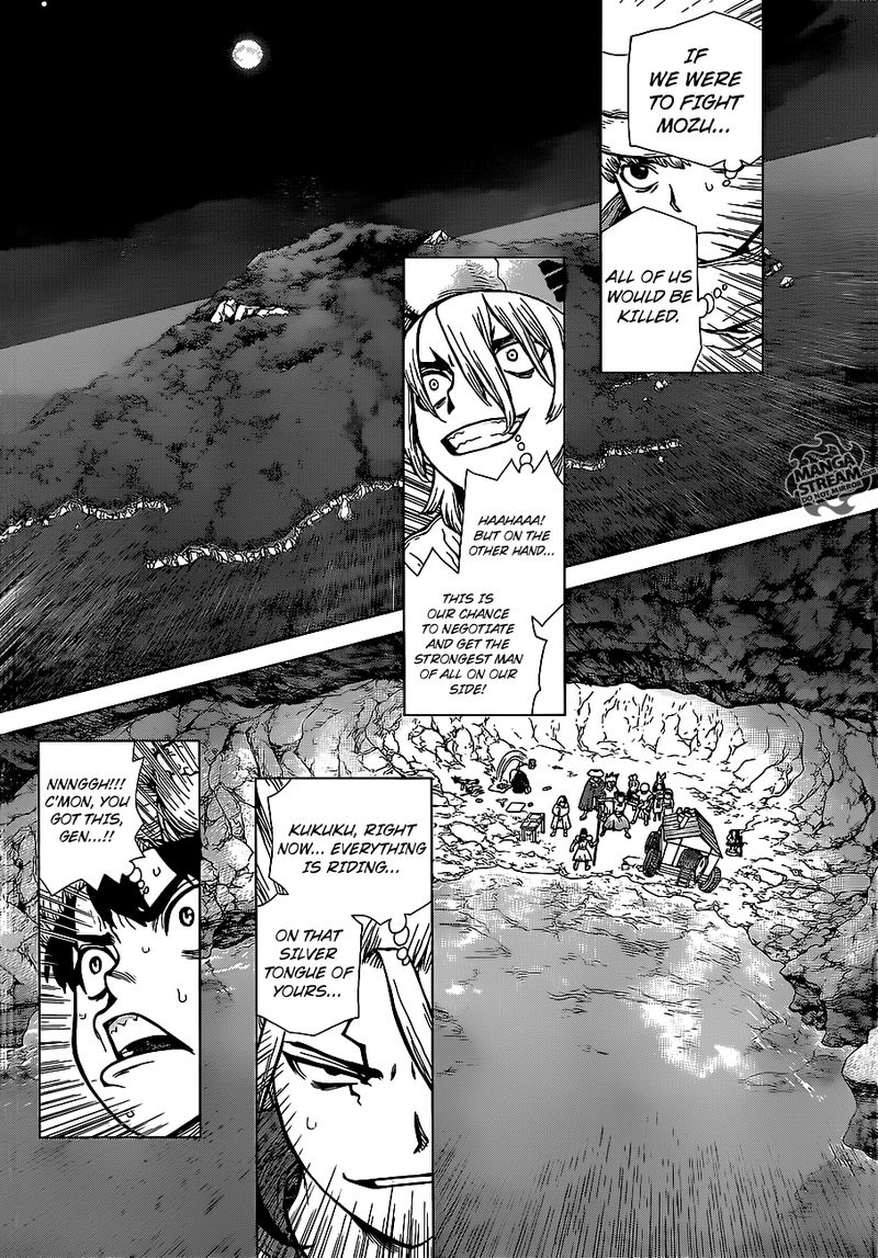 Dr. Stone Manga Chapter 123 page 4 - Brain-Battle Gambit scene