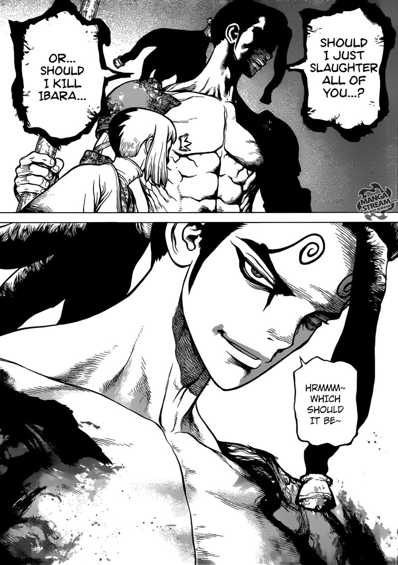 Dr. Stone Manga Chapter 123 page 7 - Brain-Battle Gambit scene