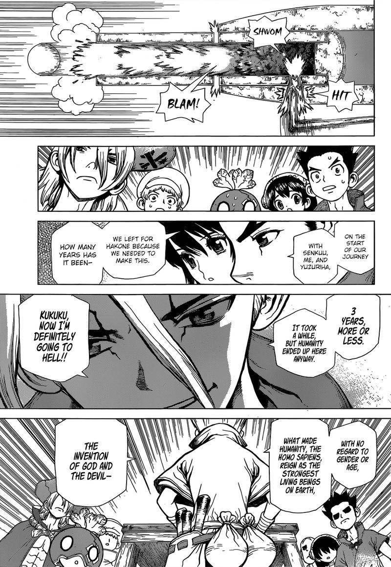 Dr. Stone Manga Chapter 124 page 9 - Inventions of God and Devils scene