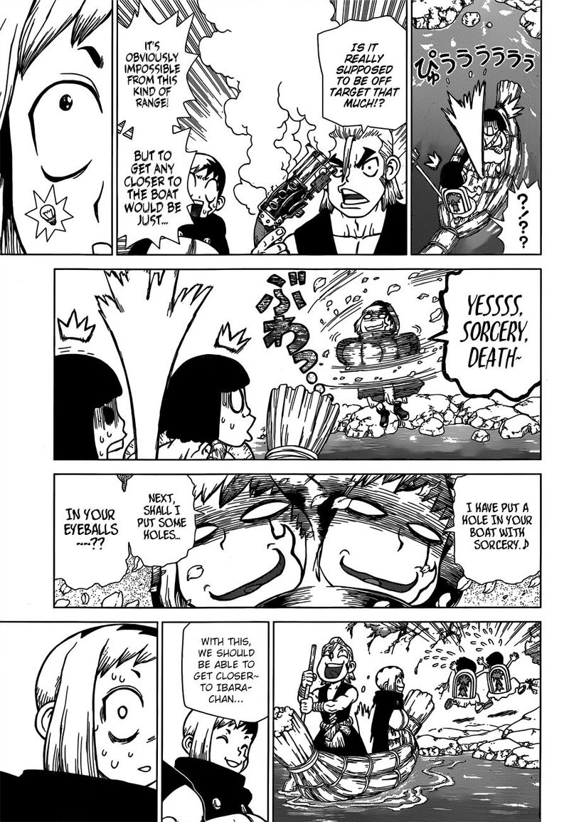 Dr. Stone Manga Chapter 128 page 7 - Island-Wide Battle Royale scene