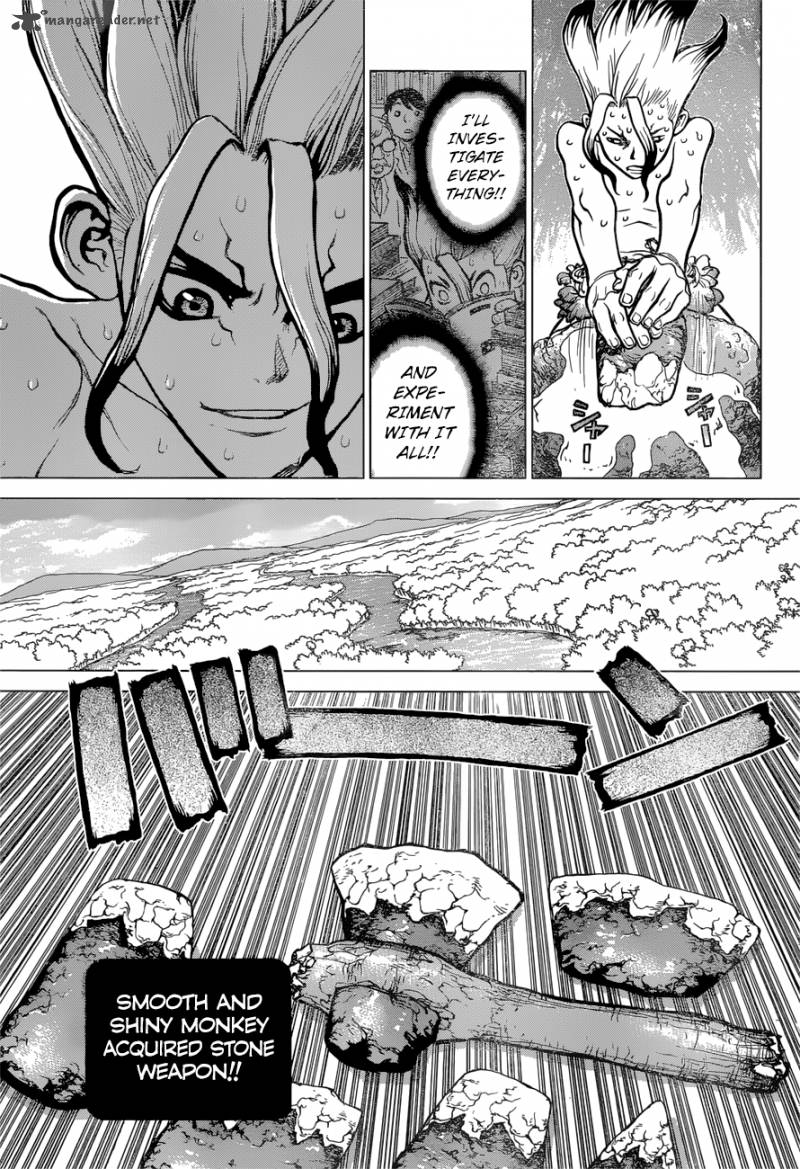 Dr. Stone Manga Chapter 13 page 12 - Part 1: Stone World: The Beginning scene