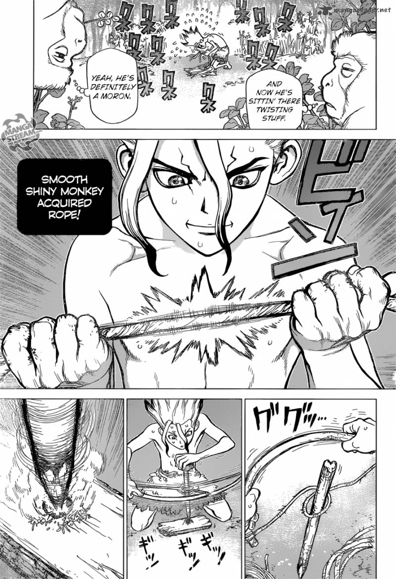 Dr. Stone Manga Chapter 13 page 14 - Part 1: Stone World: The Beginning scene