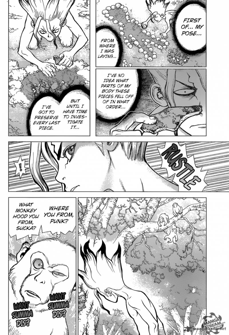 Dr. Stone Manga Chapter 13 page 4 - Part 1: Stone World: The Beginning scene