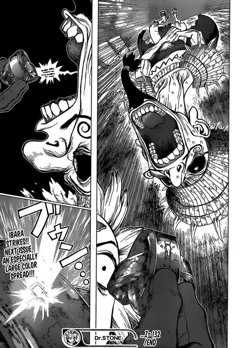 Dr. Stone Manga Chapter 132 page 17 - The Strongest Weapon is... scene