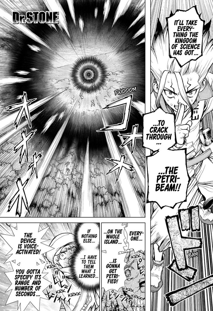 Dr. Stone Manga Chapter 134 page 1 - Commander Faceoff scene