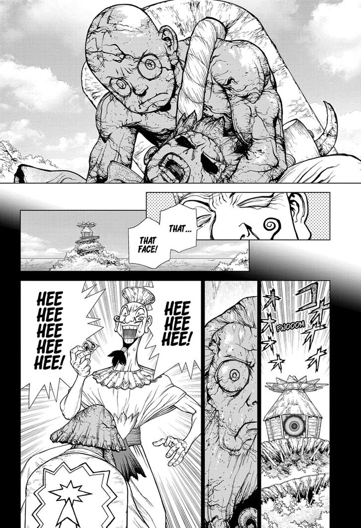 Dr. Stone Manga Chapter 134 page 10 - Commander Faceoff scene