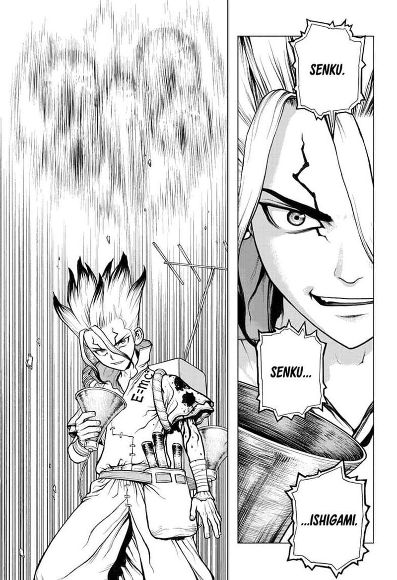 Dr. Stone Manga Chapter 136 page 13 - Medusa vs. Science scene