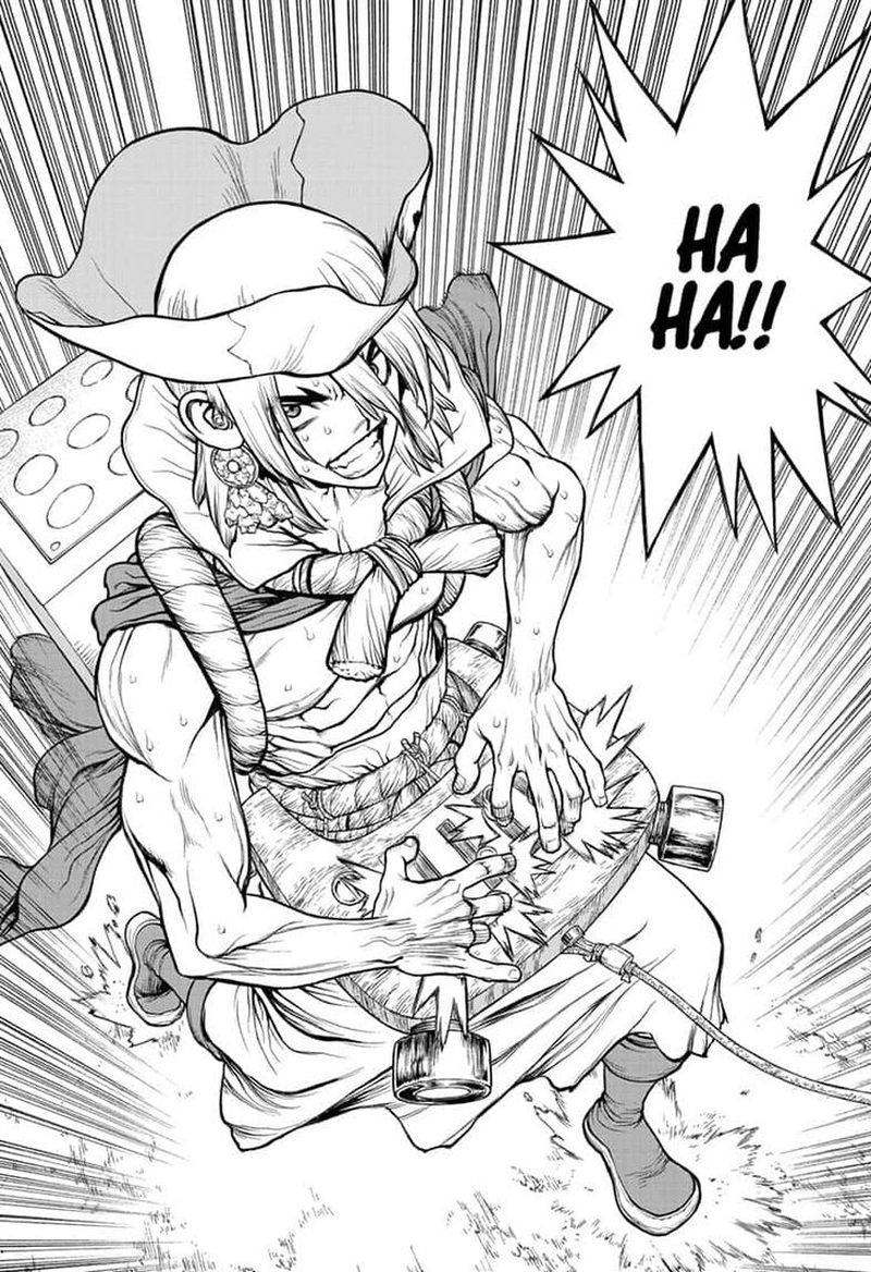 Dr. Stone Manga Chapter 136 page 15 - Medusa vs. Science scene