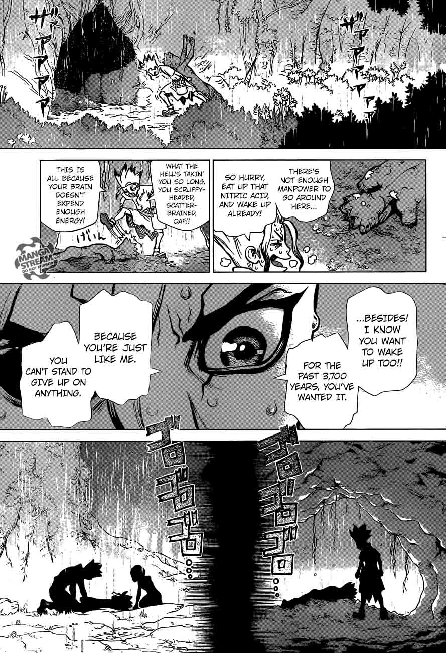 Dr. Stone Manga Chapter 14 page 16 - Those Who Have Faith scene