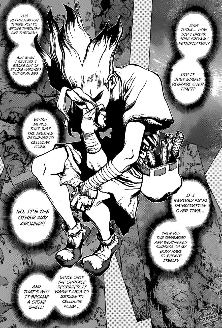 Dr. Stone Manga Chapter 14 page 7 - Those Who Have Faith scene