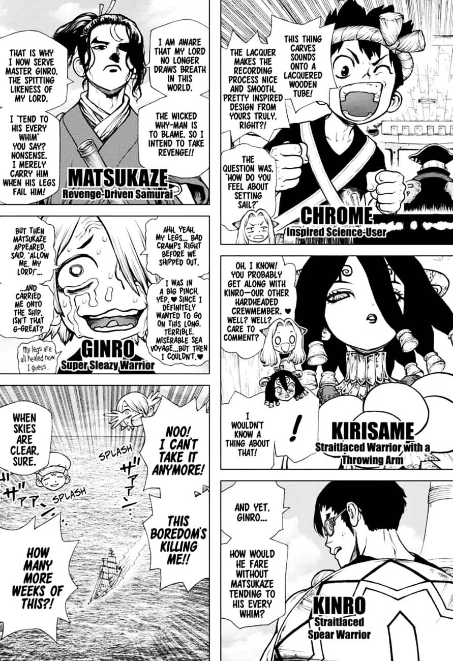 Dr. Stone Manga Chapter 143 page 3 - Ryusui vs. Senku scene