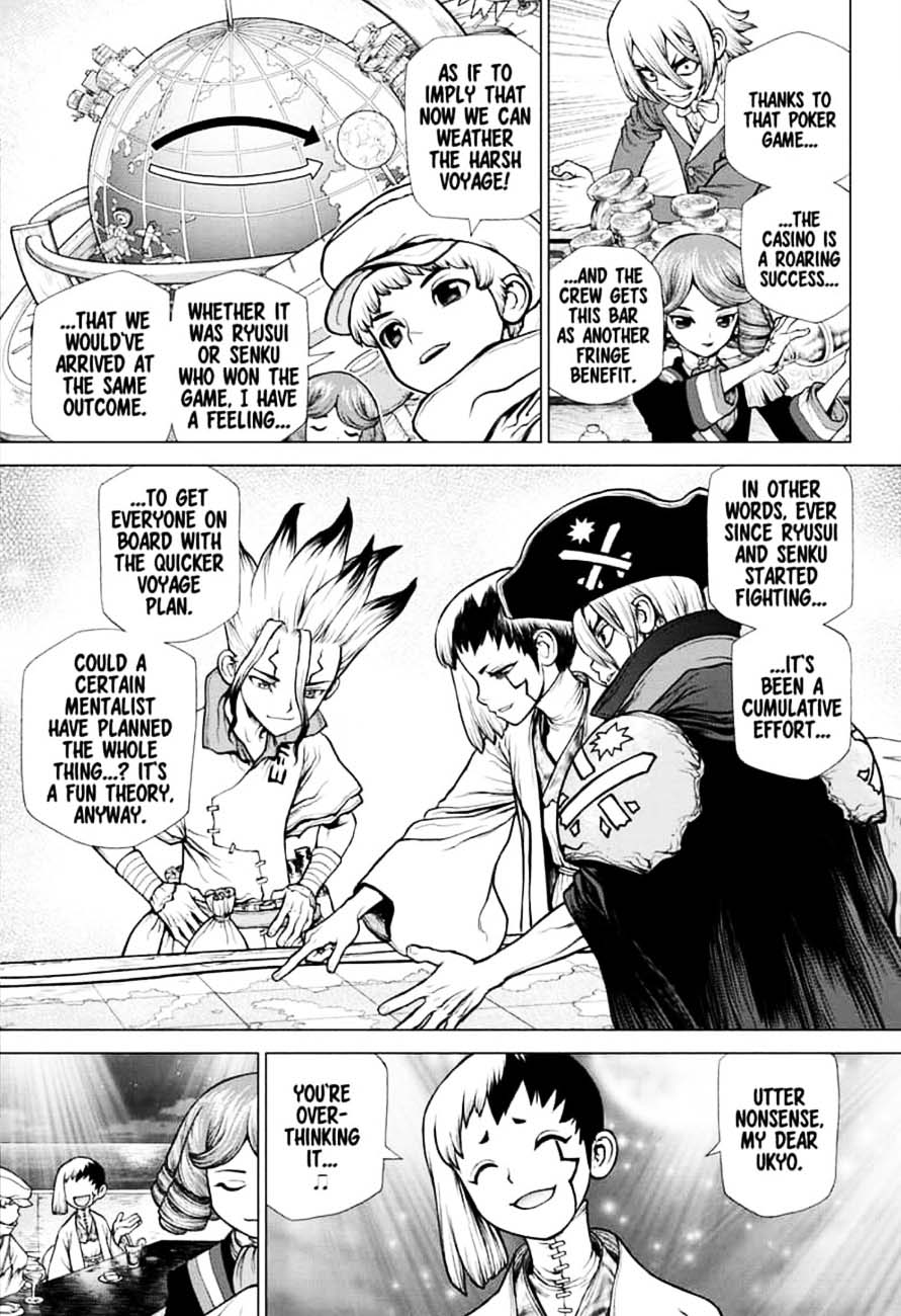 Dr. Stone Manga Chapter 145 page 15 - Bar Francois scene