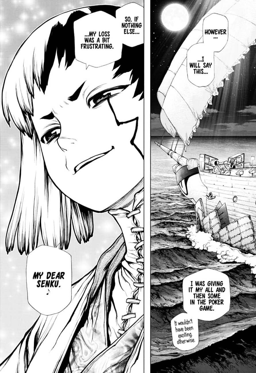 Dr. Stone Manga Chapter 145 page 16 - Bar Francois scene