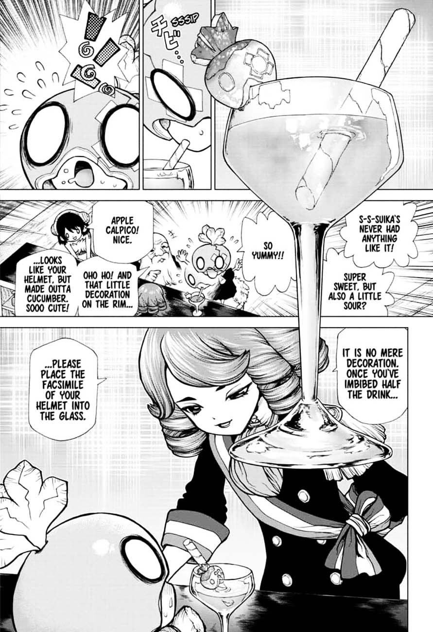 Dr. Stone Manga Chapter 145 page 9 - Bar Francois scene