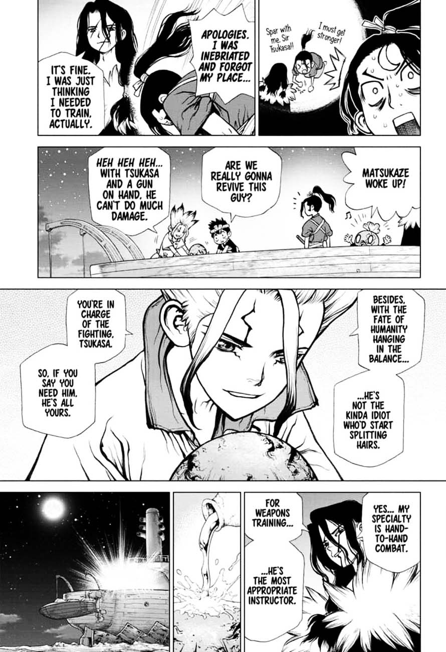 Dr. Stone Manga Chapter 146 page 15 - Bar Francois: Bitters scene