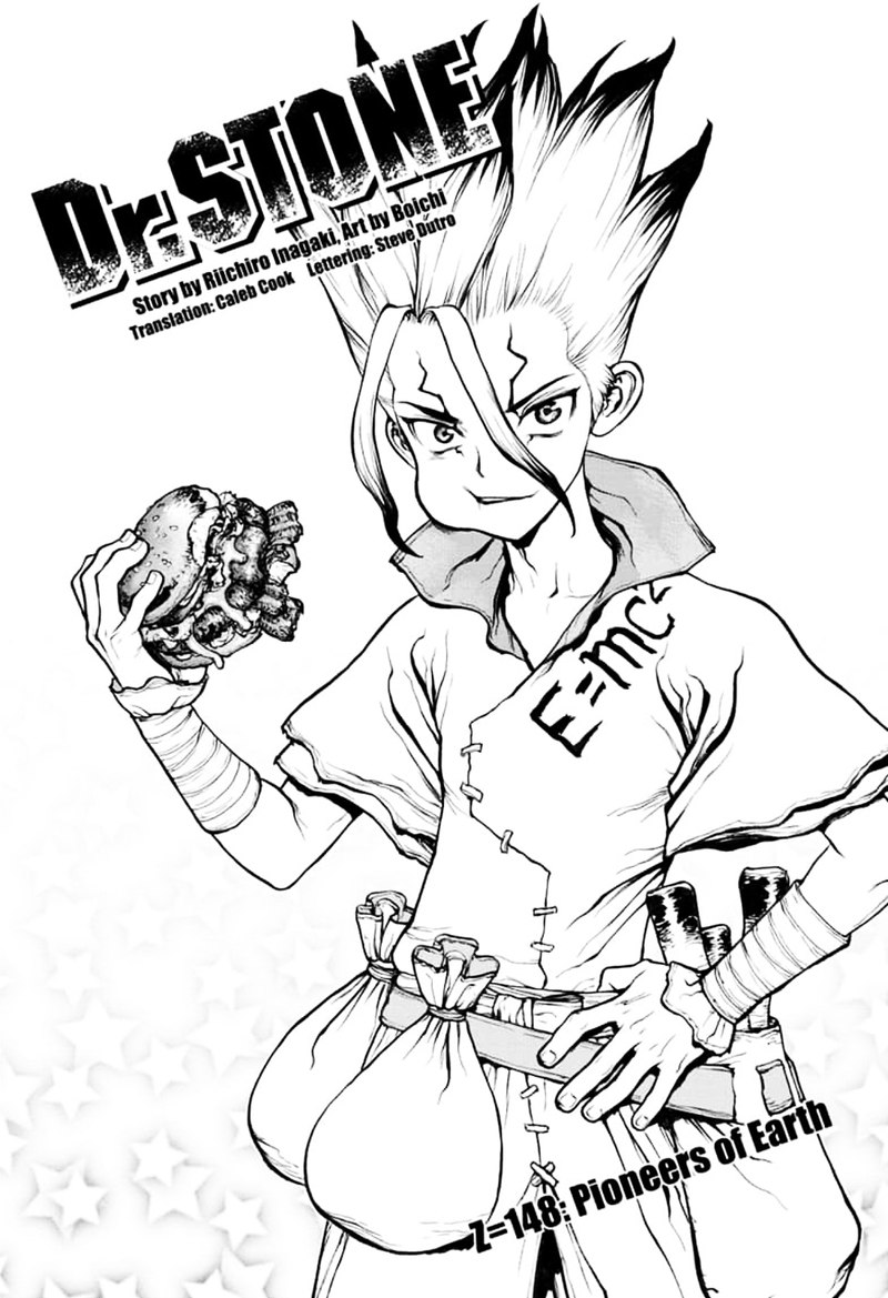 Dr. Stone Manga Chapter 148 page 1 - Pioneers of Earth scene