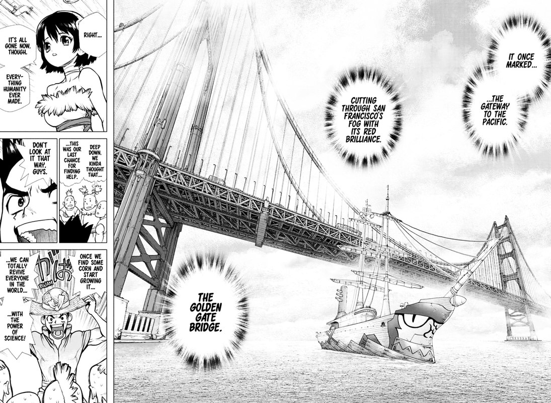 Dr. Stone Manga Chapter 148 page 6 - Pioneers of Earth scene