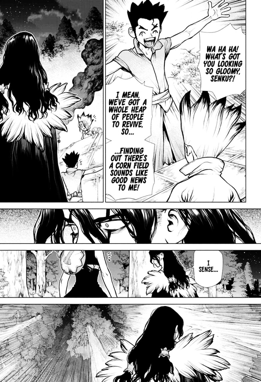 Dr. Stone Manga Chapter 149 page 9 - Light Lure in Darkness scene