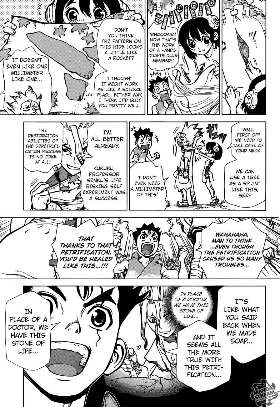 Dr. Stone Manga Chapter 15 page 7 - Two Kingdoms of the Stone World scene