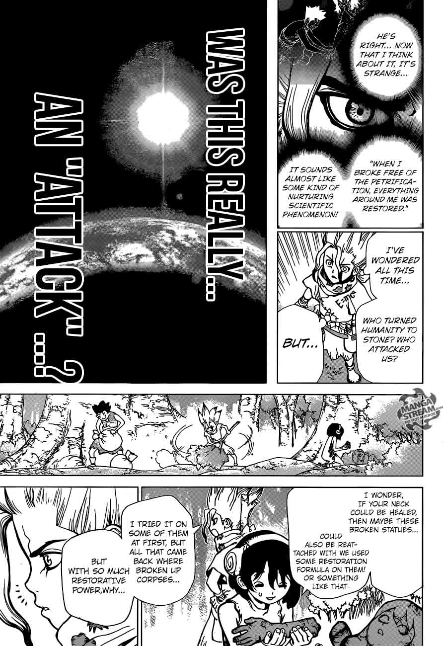 Dr. Stone Manga Chapter 15 page 9 - Two Kingdoms of the Stone World scene