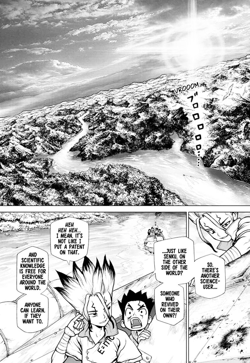 Dr. Stone Manga Chapter 150 page 2 - Righteous Science-User scene