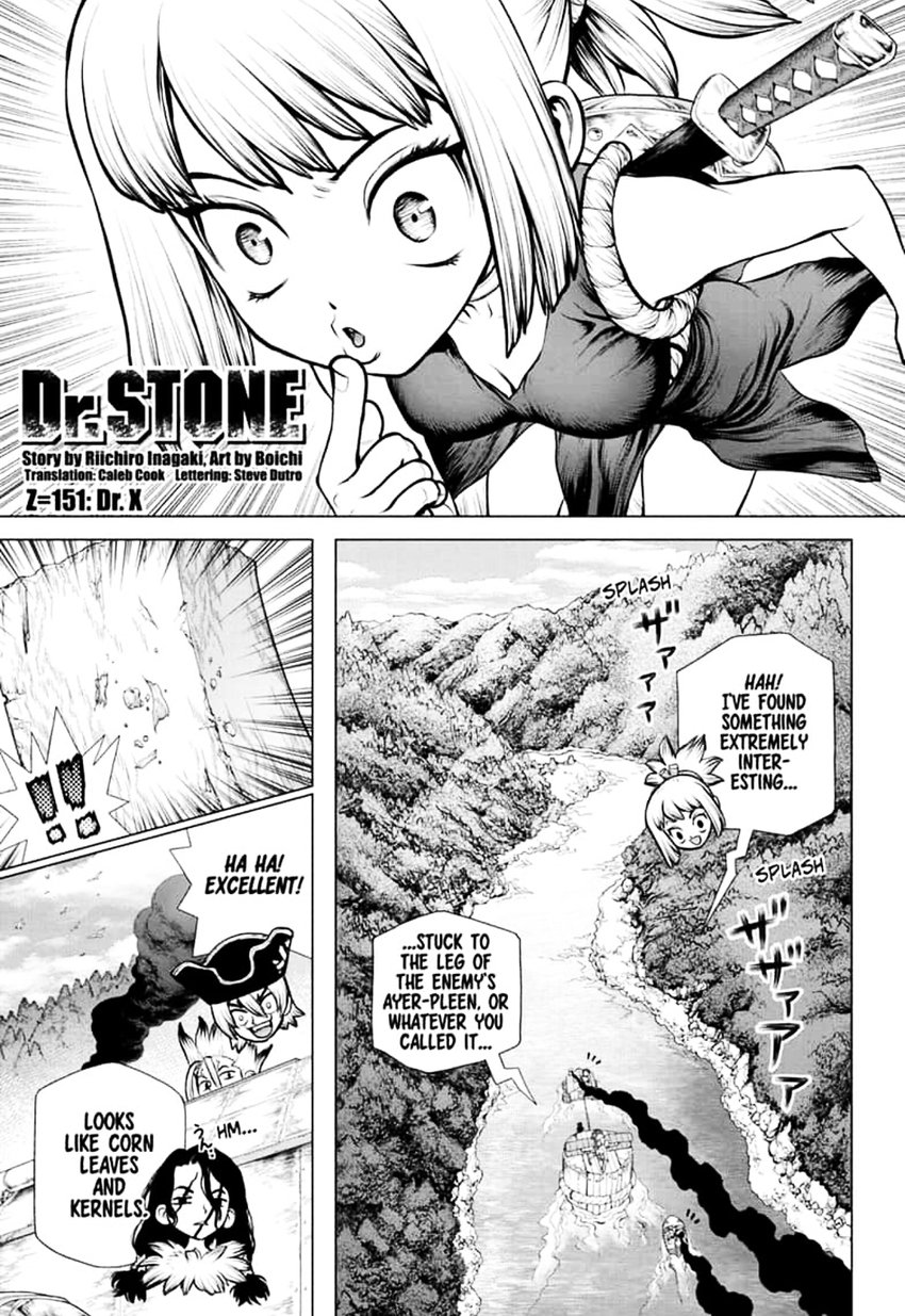 Dr. Stone Manga Chapter 151 page 1 - Dr. X scene