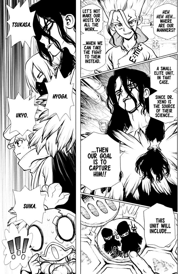 Dr. Stone Manga Chapter 153 page 15 - War Game scene