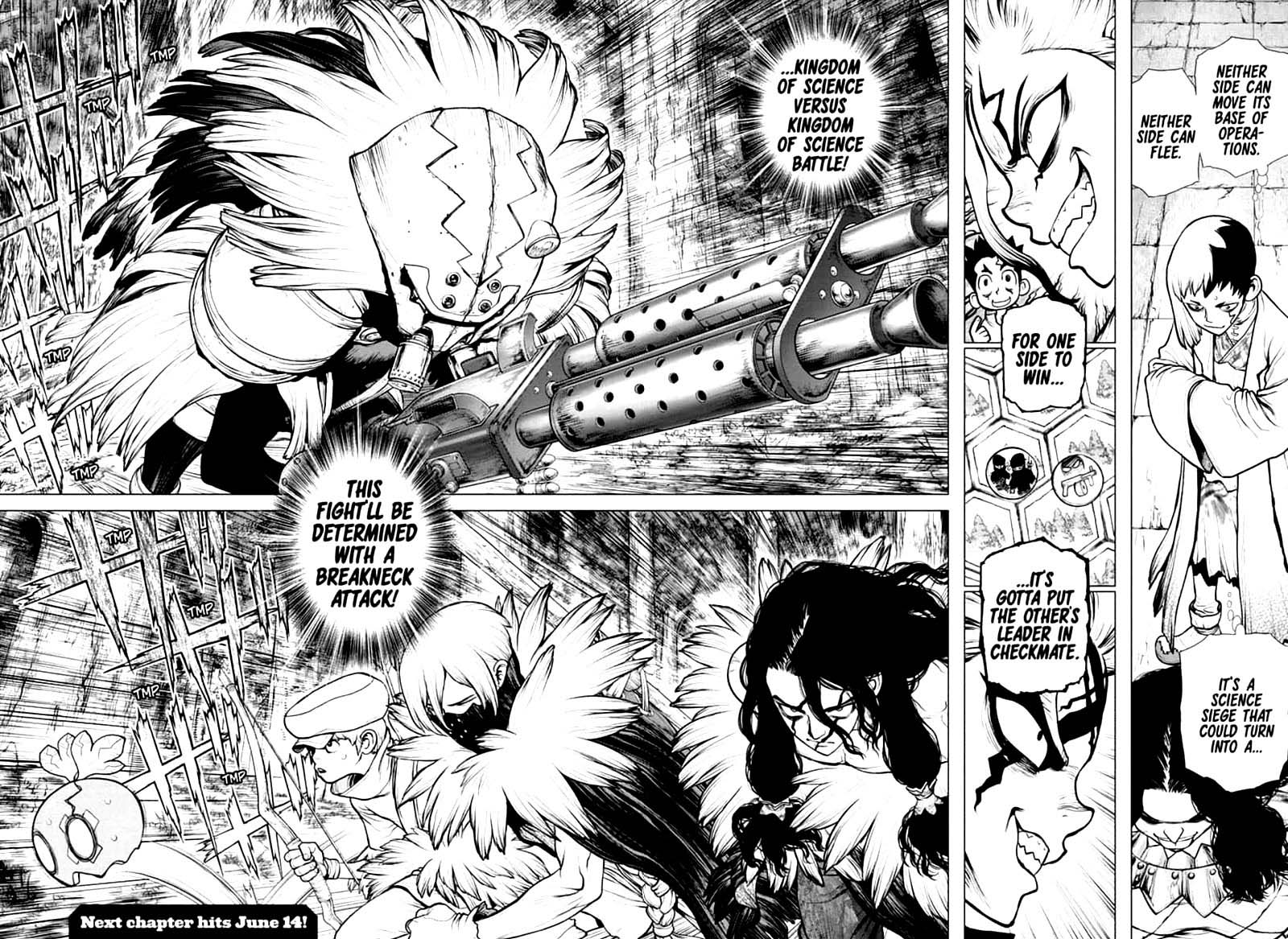Dr. Stone Manga Chapter 153 page 16 - War Game scene