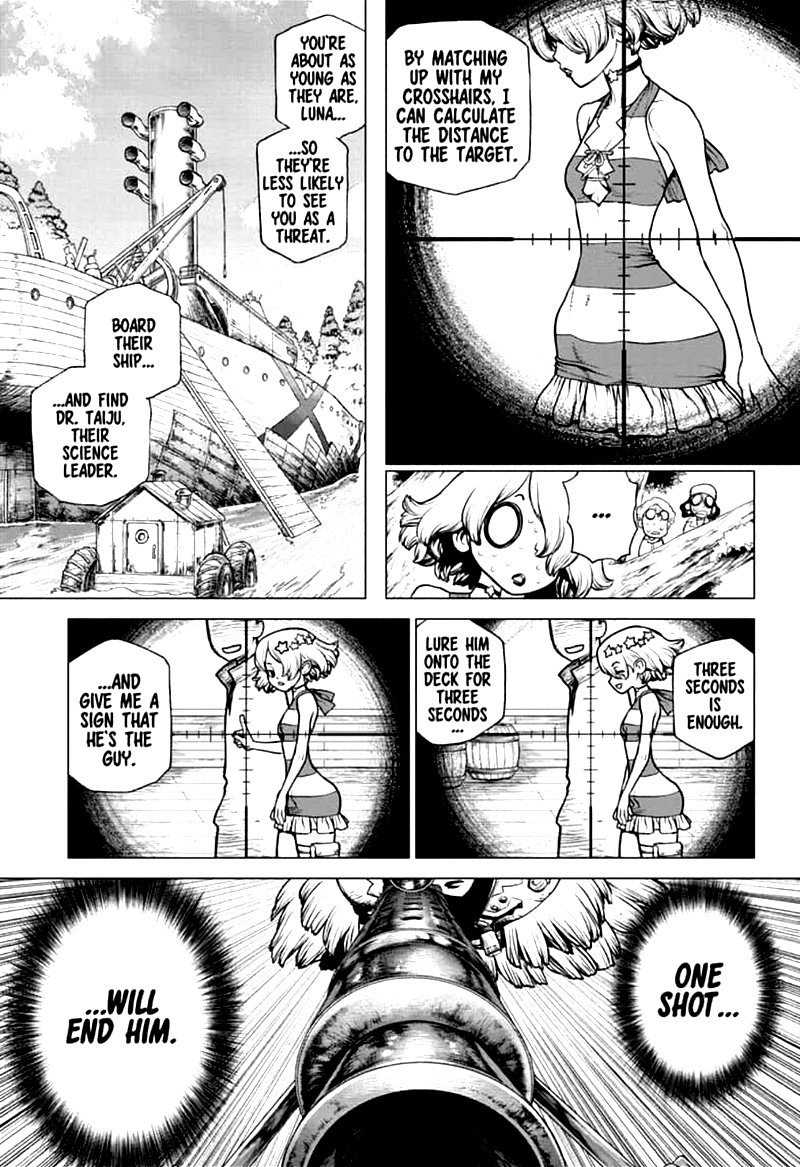 Dr. Stone Manga Chapter 154 page 10 - Spy vs. Spy scene