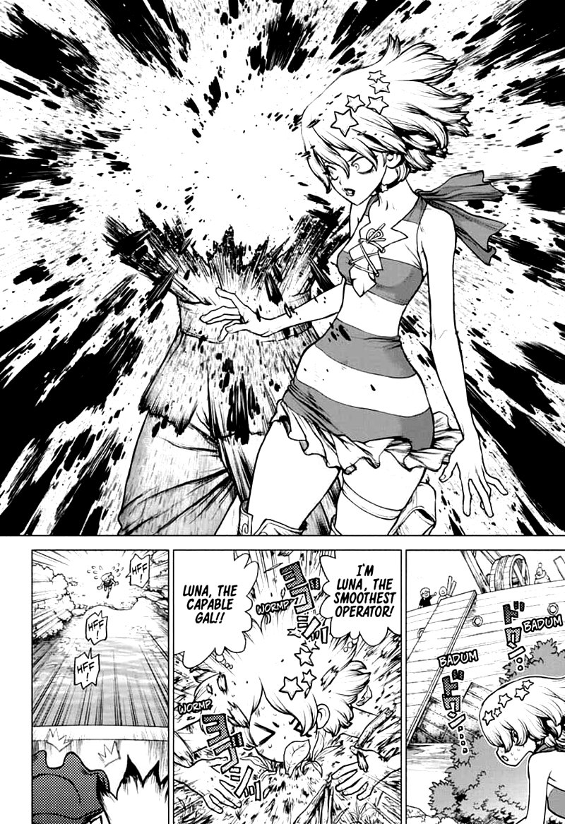 Dr. Stone Manga Chapter 154 page 11 - Spy vs. Spy scene