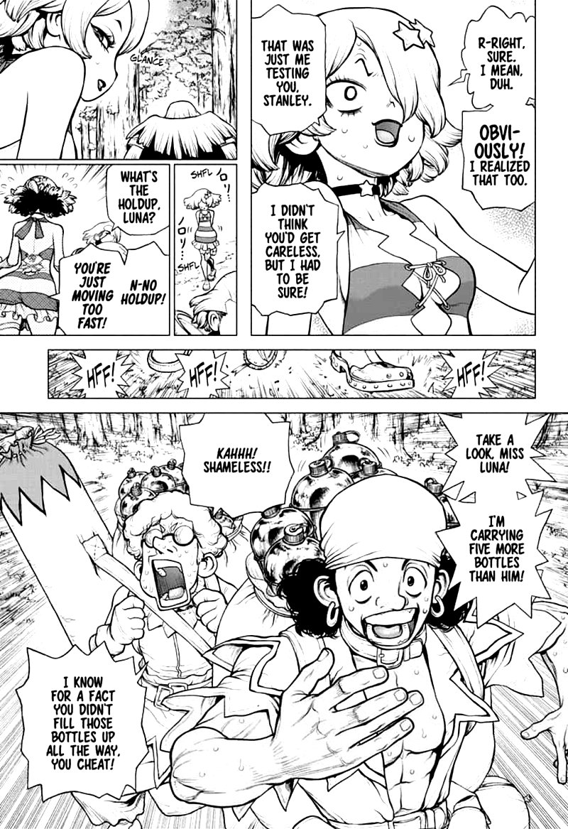 Dr. Stone Manga Chapter 154 page 3 - Spy vs. Spy scene