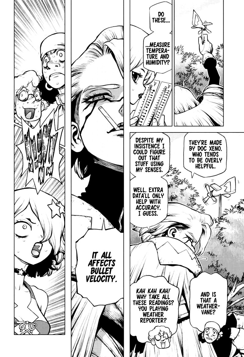 Dr. Stone Manga Chapter 154 page 6 - Spy vs. Spy scene