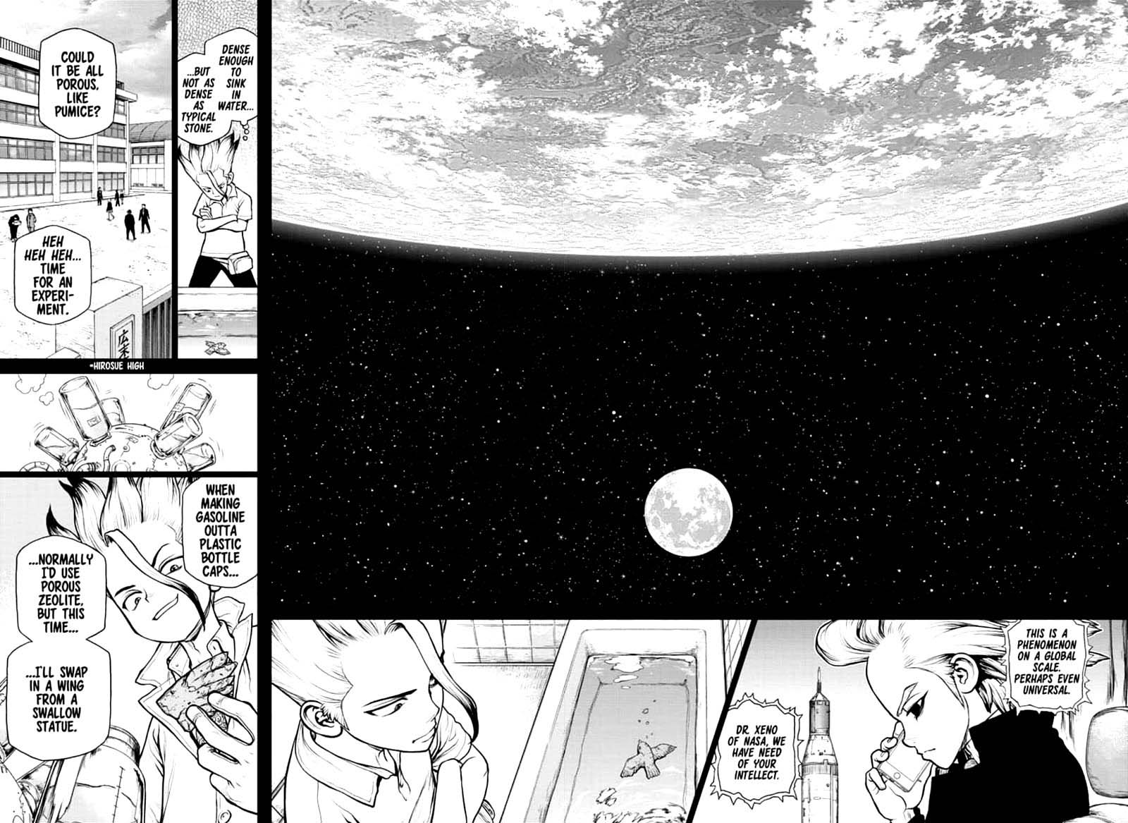 Dr. Stone Manga Chapter 157 page 4 - Same Time, Same Place scene