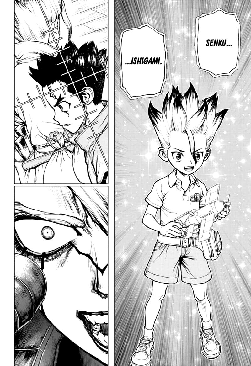 Dr. Stone Manga Chapter 158 page 19 - Who is the Scientist? scene