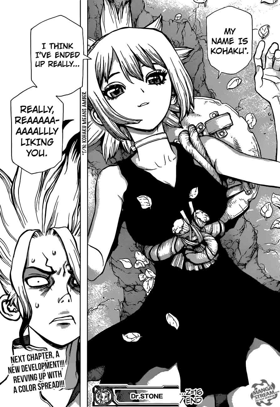 Dr. Stone Manga Chapter 16 page 17 - Kohaku scene