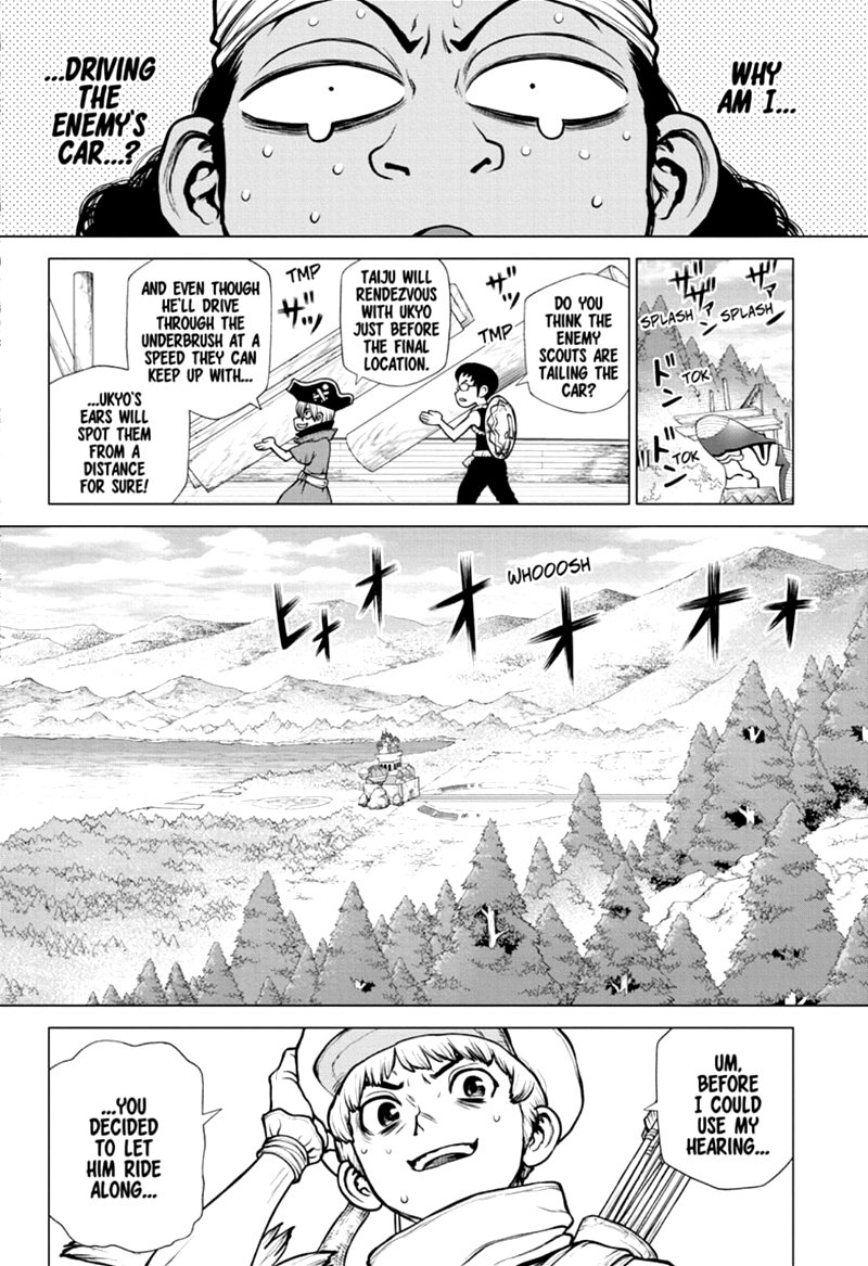 Dr. Stone Manga Chapter 162 page 14 - Down the Earth-Stained Path scene