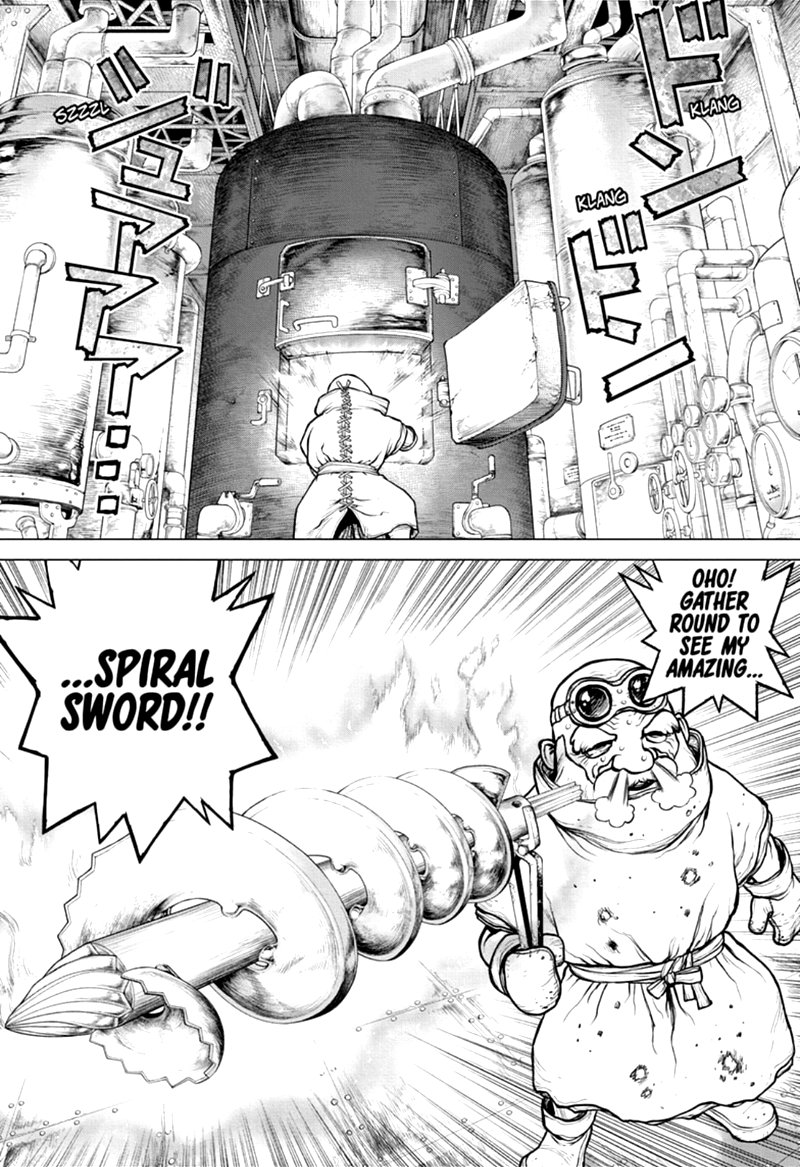 Dr. Stone Manga Chapter 162 page 4 - Down the Earth-Stained Path scene