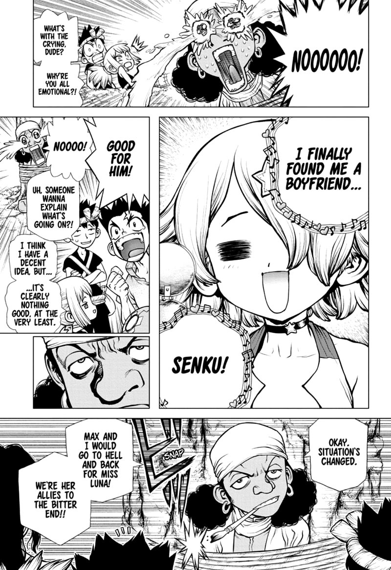 Dr. Stone Manga Chapter 163 page 8 - Multifront Final Battle scene