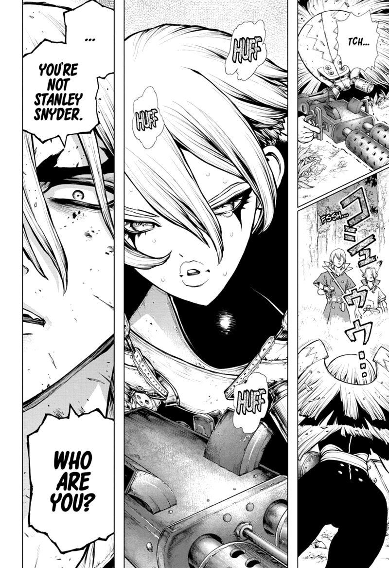 Dr. Stone Manga Chapter 166 page 10 - Ultimate Knight scene