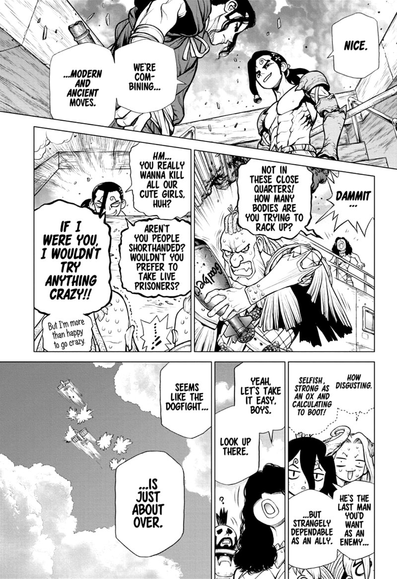 Dr. Stone Manga Chapter 166 page 7 - Ultimate Knight scene